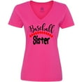 thumbnail image 3 of Inktastic Baseball Sister Women's V-Neck T-Shirt, 3 of 5