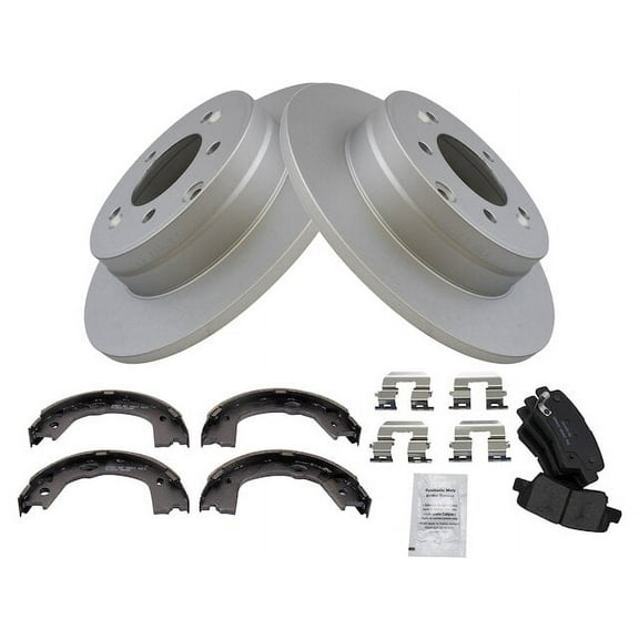 Rear Brake Pad Rotor and Parking Brake Kit 4 Piece - Compatible with 2011 - 2015 Hyundai Sonata 2012 2013 2014