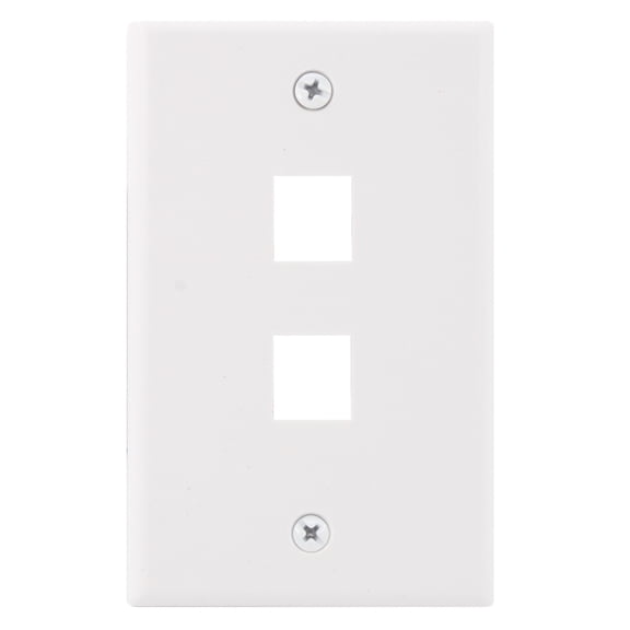 Stuctured Cable Products 202-WT Modular Keystone Face-Plate, 2-Port, White
