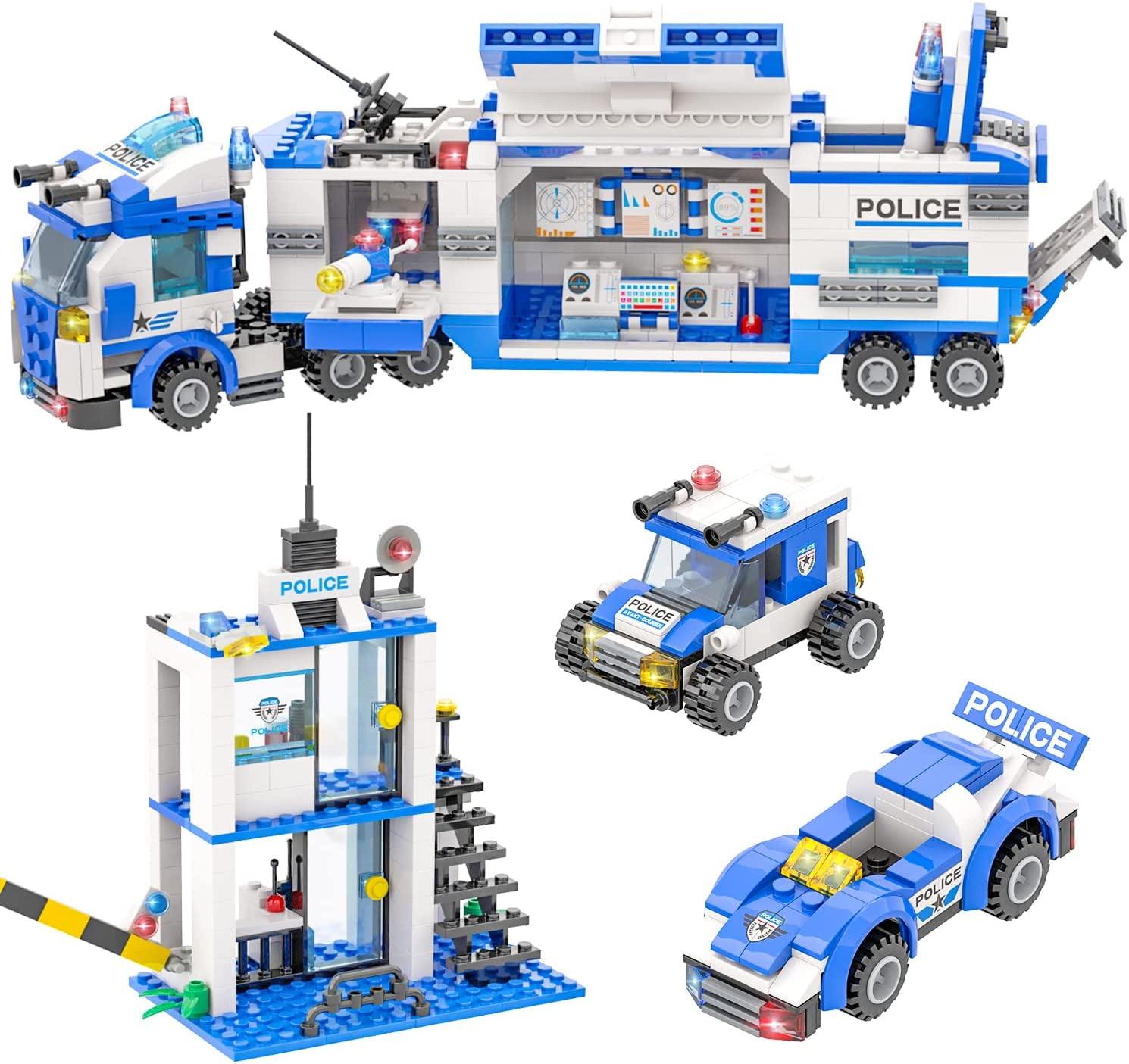 City Police Mobile Command Truck Building Set, STEM Toys for Boys Girls Age  6 7 8 9 10 11 12 Years Old Gifts (2058 Pieces)