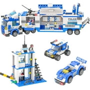 Exercise N Play City Police Station Command Center Building Set Police Car Cruiser, Best Gifts for Boys Girls Age 6 7 8 9 10 11 12 (776 Pieces)