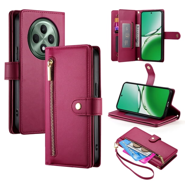 Funda de cartera GANGXUN para OPPO Reno 12F - Diseño de cuero premium, 9 ranuras para tarjetas