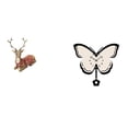 thumbnail image 1 of Adorno de mesa de mariposa y reno, escultura de alce, reloj decorativo, figura de ciervo, reloj colgante de pared para sala de estar, oficina, dormito, 1 of 8