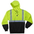 thumbnail image 2 of Ergodyne GloWearÂ® 8293 Type R Class 2 Black Front Hooded Sweatshirt, Lime, 5XL, 2 of 3