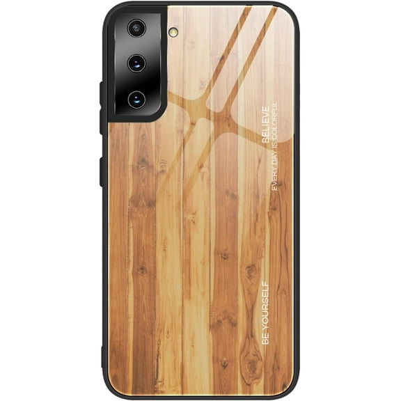 Wood Grain Tempered Glass Ultra Thin Phone Case for Samsung Galaxy S20 Ultra Plus FE, Featured Back Cover(M03,S20 FE)