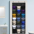 thumbnail image 5 of Baseball Hat Rack Over-The-Door Cap Organizer with 24 Clear Pockets & 2 Hooks, 5 of 8