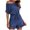 Dark Blue, variant on Clearance! Ohufall Jumpsuits for Women, Round Neck Short Sleeves With Pocket Shorts Jumpsuit Slanted Shoulder Wear Overalls Women, Rompers for Women, Onesie for Women Clearance