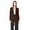 Brown, variant on Women's Plus Solid Basic Open Draped Front Long Sleeve Relaxed Cardigan Sweater