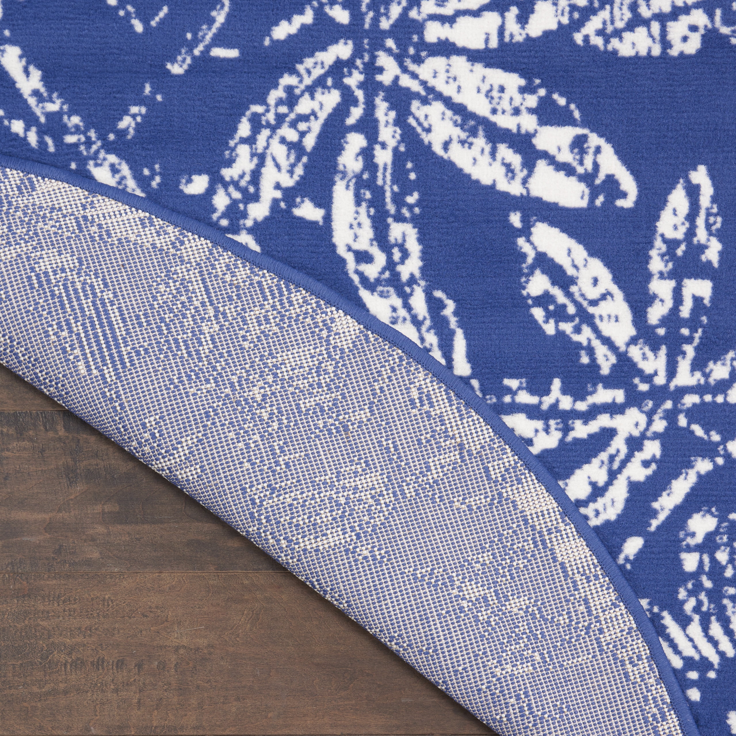 Nourison Whimsicle Botanical Bohemian Navy 5' x round Area Rug, (5' Round)