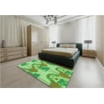 thumbnail image 5 of Ahgly Company Machine Washable Indoor Round Transitional Dark Lime Green Area Rugs, 5' Round, 5 of 7