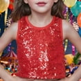 thumbnail image 2 of DHFJKG Sparkly Sequins Crop Top For Girls Carnival Performance Glitter Slim Fit Sleeveless Tee Dance Party Stylish Tops, 2 of 4