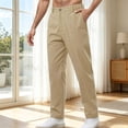 thumbnail image 3 of Sweatpants for Men Spring Summer Elastic Waist Straight Leg Relaxed Fit Business Casual Pants Trousers with Pockets, 3 of 9
