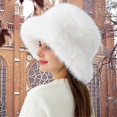 thumbnail image 2 of Faux Fur Ladies Winter Bucket Hat Warm Protection From Cold Fisherman Cap Fashionable Winter Hat for Women Winter Cap-E, 2 of 5