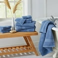 thumbnail image 4 of Market & Place 100% Cotton Ribbed 6-Piece Bath Towel Set, Denim Blue, 4 of 6