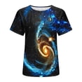 thumbnail image 4 of Penkiiy Galaxy Printed Shirt , Womens Vintage Casual Loose Short Sleeve Tee Tops L Multicolor, 4 of 6