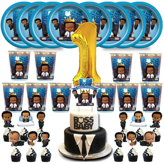 Boss Baby Africa Boy Birthday 1st Cups Party Supplies Plates Fans Decorations Cake Topper Decor