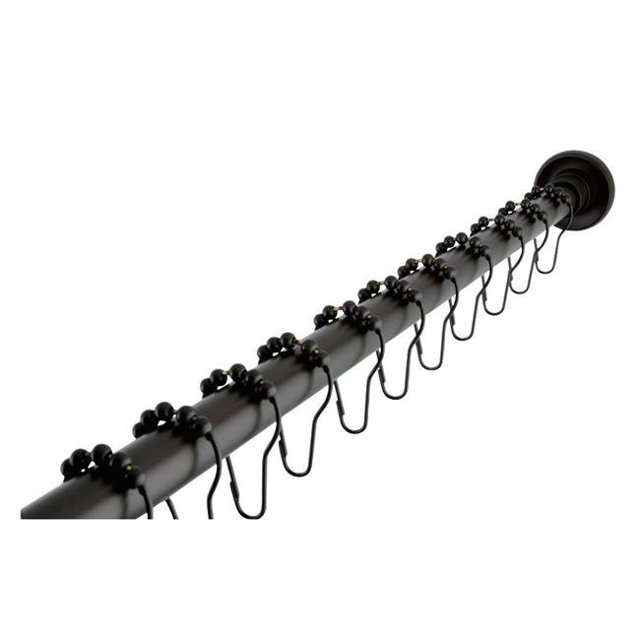 Kingston Brass KSR605 Tringle de Rideau de Douche en Acier Inoxydable Réglable Edenscape Americana 72 Po avec Combo Anneau, Bronze Huilé