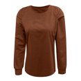thumbnail image 4 of Vedolay Hoodies for Women Printed Stand Up Collar Women Long Sleeve Hoodless Sweater Brown,S, 4 of 4
