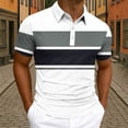 thumbnail image 2 of Klisyaur Color Block Blouses for Mens Short Sleeve Golf Collared Casual Fashion Lightweight Clothes Outfit, 2 of 5