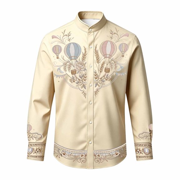 Kiijoy Toddler Boys Western Long Sleeve Cowboy Shirt Casual Button Down Shirt Top, Khaki, 3-4 Years