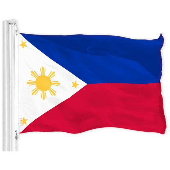 Philippines (Philippine) Flag | 3x5 feet | Printed 150D – Indoor/Outdoor, Vibrant Colors, Brass Grommets, Quality Polyester, Much Thicker More Durable Than 100D 75D Polyester