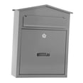 thumbnail image 3 of veasfak Wall Mount Lockable Mailbox Letterbox Iron Durability Large Capacity Mail Letter Gray, 3 of 9