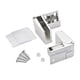 thumbnail image 1 of Bisagra para puerta de vidrio, bisagra para gabinete, cierrapuertas resistente con tornillos y abrazadera de montaje lateral. Plata, 1 of 4