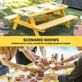 thumbnail image 6 of Yellow Bees Gnomes Table Cloths for 8 Foot Rectangle Tables, Farmhouse Spring Floral Checkered Patio Waterproof Elastic Fitted Tablecloths, Washable Rectangular Table Cover for Camping, 6 of 8