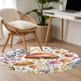 thumbnail image 5 of Spring Botanical Round Area&nbsp;Rug 3ft Rustic Flower Farmhouse Leaves Watercolor Mushroom Non-Slip&nbsp;Washable Circle Rugs Soft Felt Indoor Floor Mat for Bedroom Kitchen Living Room Bathroom, 5 of 9
