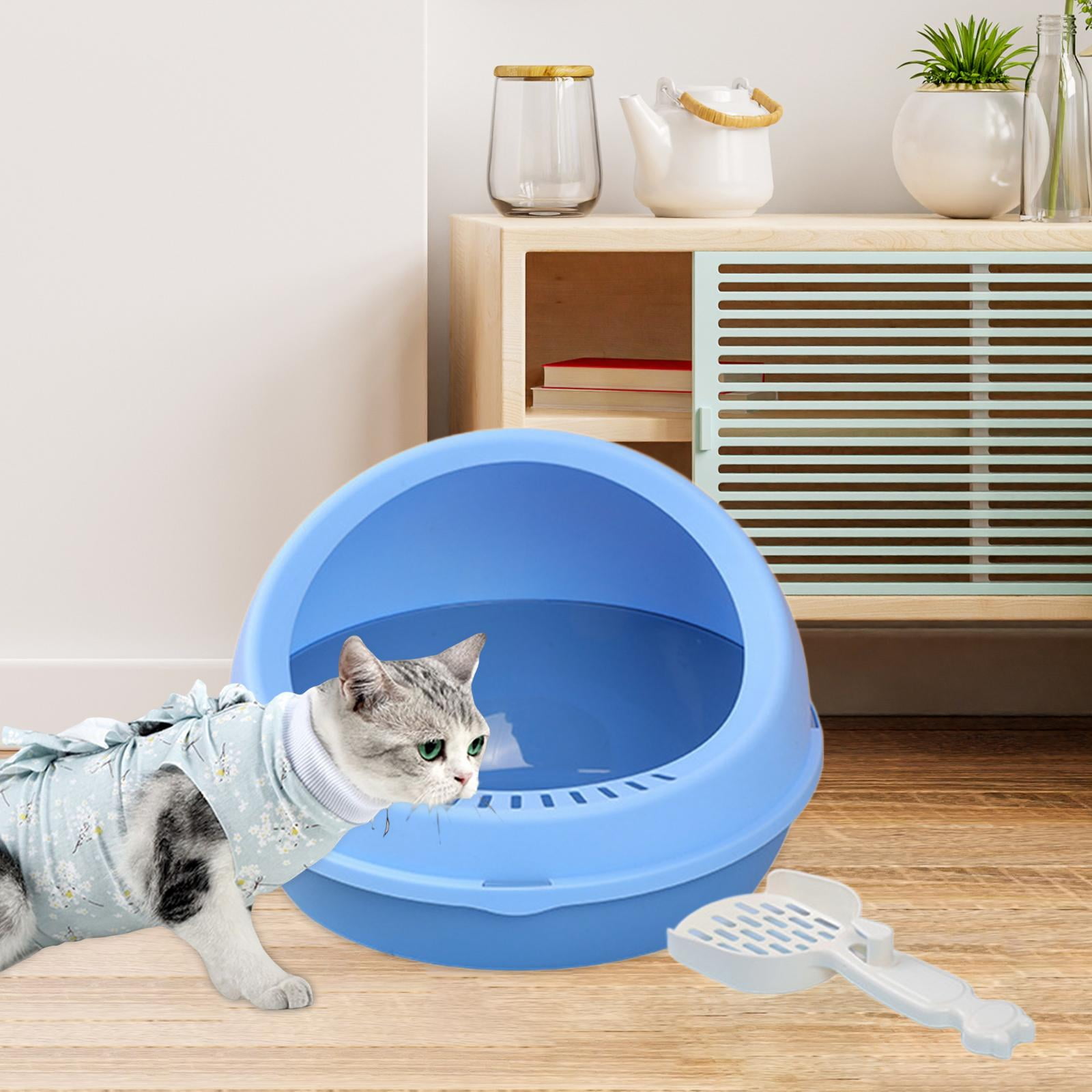Bvdfgk Cat Litter Boxes Durable Enclosed Cats Litter Pan for Kitten Pet Birthday Kitty Blue