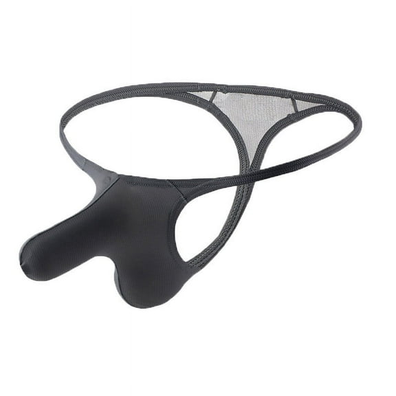 HUPOM Mens Underwear Boxer Briefs Male Thongs Low waist Drop Waist Solid Thong Gray M