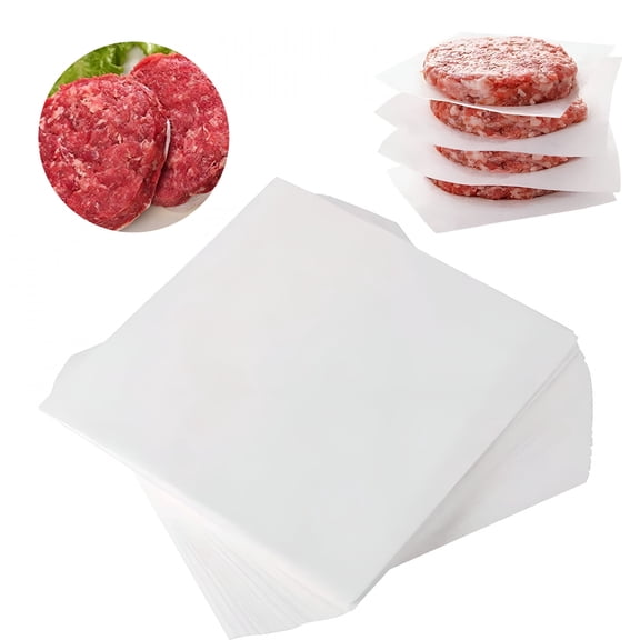 CCOCC 100Pcs Freezer Patty Paper,Non Stick Parchment Paper Squares Sheets for Patty Separation,Burger Press,Ground Beef,Freezing or Candy Wrappers,Use for Oven,Microwave or Freezer