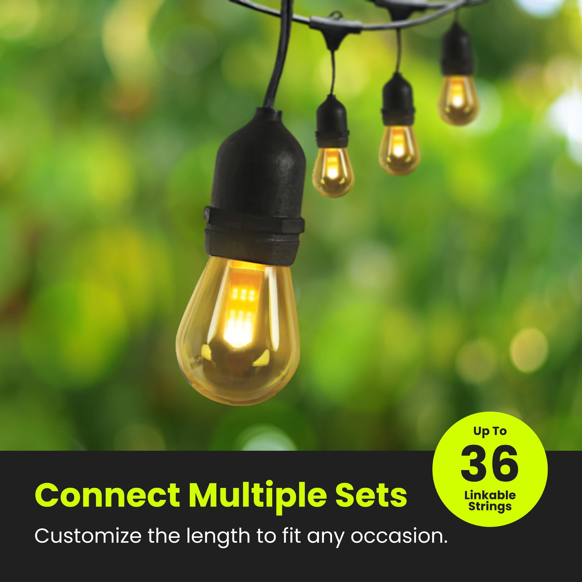Feit Electric 9037967 LED Flame Bulb String Lights Amber - 6 Lights