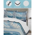 thumbnail image 4 of Coastal Queen Size Down Alternative Comforter, Lightweight Comforter Quilt Bedding Set with Pillow Shams Window Nautical Beach Blue Seaside All Seasons Bed Comforter Duvet Insert 90"x96", 4 of 7