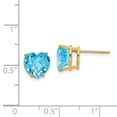 thumbnail image 2 of 14K Yellow Gold 8mm Heart Blue Topaz Stud Earrings, 2 of 5