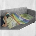 thumbnail image 6 of Fantasy Soft Flannel Fleece Blanket, Fairytale Theme Countryside Landscape Covered with Rainbow Sky over the Hills Image, Cozy Plush for Indoor and Outdoor Use, 70" x 90", Multicolor, by Ambesonne, 6 of 6