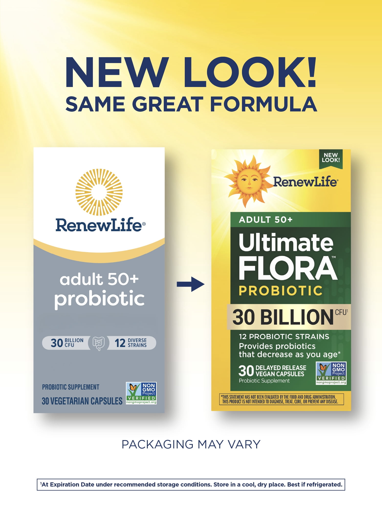 Renew Life Adult 50+ Probiotic Supplement Capsules, Unisex, 30 Billion CFU, 30 Count