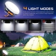 thumbnail image 2 of Luz de camping portátil, 4800 mAh, recargable por USB, para tienda de campaña con base magnética, lámpara LED impermeable IP65 con 4 modos de iluminación para camping, senderismo y cuevas., 2 of 5