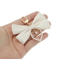 thumbnail image 4 of Unique Bargains 1 Pc Handbag Charms Keychains Faux Pearl Heart Bow Bag Accessories White, 4 of 5