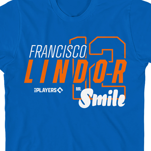Francisco Lindor Kids Royal Blue Short Sleeve Tee-L (10-12)