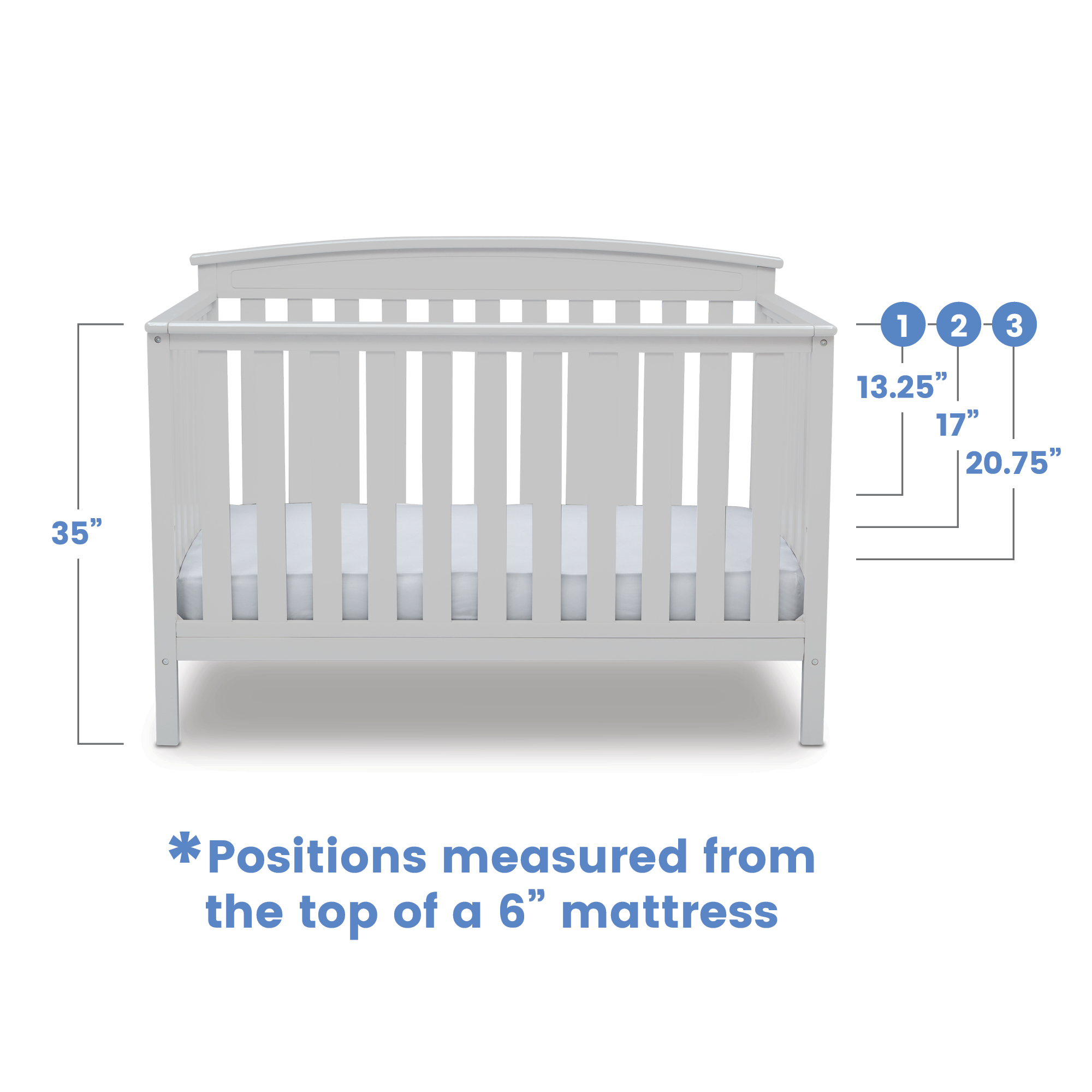 Delta Children Gateway 4-in-1 Convertible Baby Crib, White - image 6 of 11
