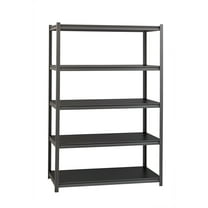 Iron Horse 3200 Riveted Steel Shelving, 5-Shelf, 24Dx48Wx72H, Gunmetal Gray/Black
