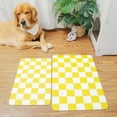 thumbnail image 2 of Checkered Dog Feeding Mat, Absorbent Mats for Dog Food and Water Bowl, Dispenser, Retro Aesthetic Navy Blue Checkerboard Pet Placemat for Dogs, Cats, Puppy, 16" X 24”, 2 of 6