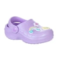thumbnail image 2 of Sweethearts Candy and Rainbow Design Clogs Girls, Cheerful Easy Slip On Lightweight Water Friendly Comfort (Toddler) Purple. Size: 10, 2 of 5