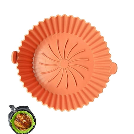 

BESTHUA Air Fryer Silicone Pot | Reusable Silicone Basket For Oven | Replacement Of Parchment Liner Paper Non-Stick Silicone Pan Air Fryer Insert Liners Dishwasher Safe Round Baking Plate
