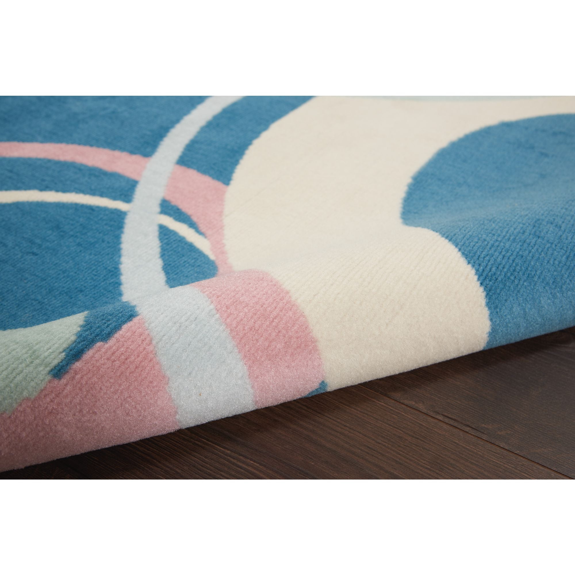 Nourison Grafix 3'9"X5'9" (4' x 6') Blue Multi Colored Area Rug Retro Contemporary Geometric by Nourison