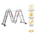 thumbnail image 2 of Escalera Multiposiciones De Aluminio 3.5 Metros 12 Peldaños Kingsman KMEM35, 2 of 9