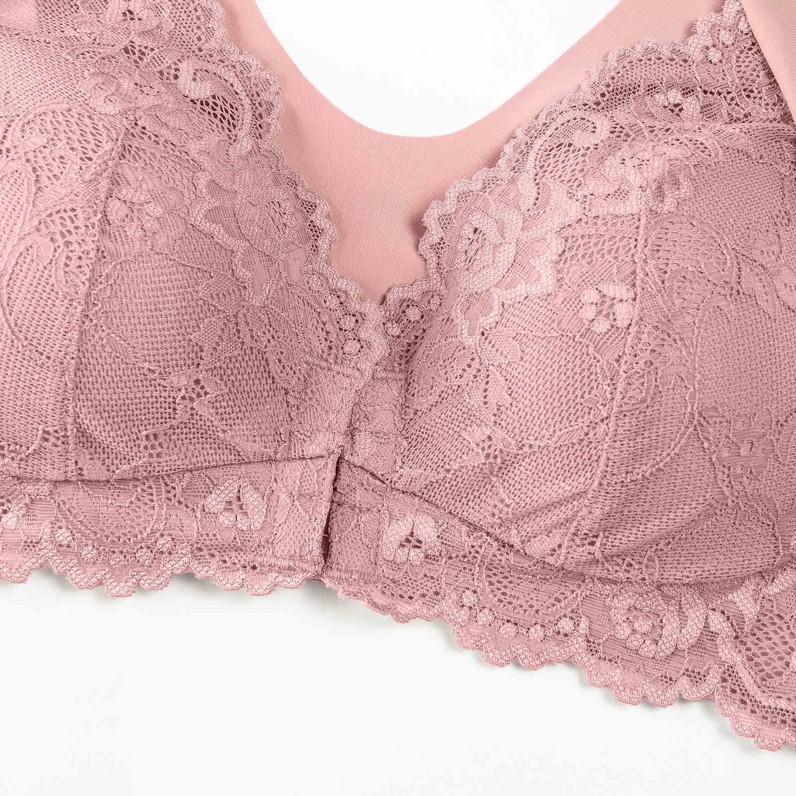 Women Lace Underwire Bra Full Coverage Push Up Bralet with Wide Straps  Everyday Wear Tank Top Comfort Smoothing Underarm, K76-pink, 44E :  : Clothing, Shoes & Accessories