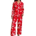 thumbnail image 4 of Cnbwig Christmas Pajama Sets for Womens Cozy Sleepwear Two Piece Outfit with Long Sleeve Top and Pants Nightwear Loose Women's Pjs Suits A-Red S, 4 of 6