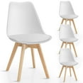 thumbnail image 5 of Gymax Set of 4 Mid Century Dining Chairs Modern DSW Armless Side Chair Wood Legs White, 5 of 10